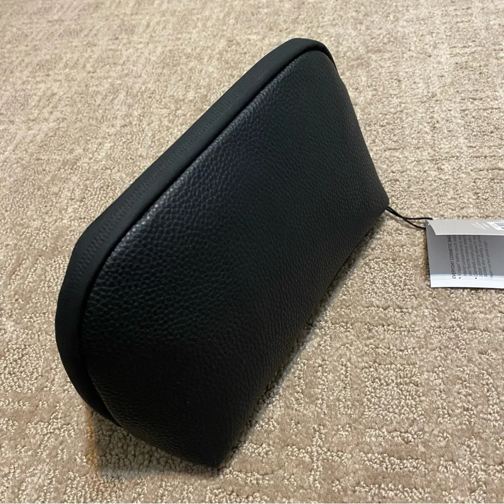 NWT {Sephora} Everyday Cosmetic Bag/Zip Pouch ~ Black Faux Leather
